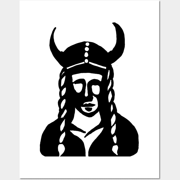 Viking Warrior Woman Wall Art by Slightly Unhinged